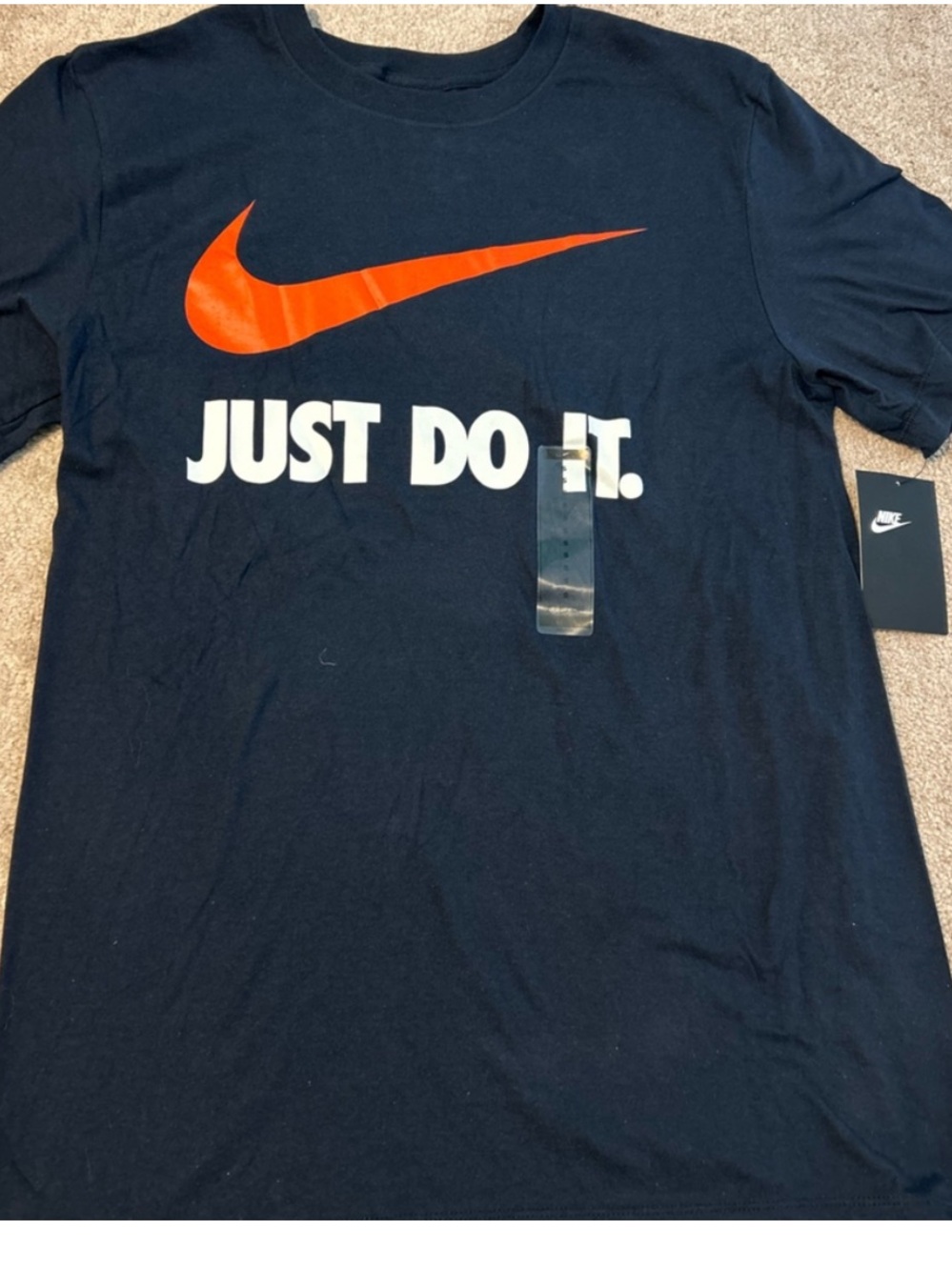 Nike Men’s Black ‘Just Do It.’ T-Shirt with Orange Swoosh